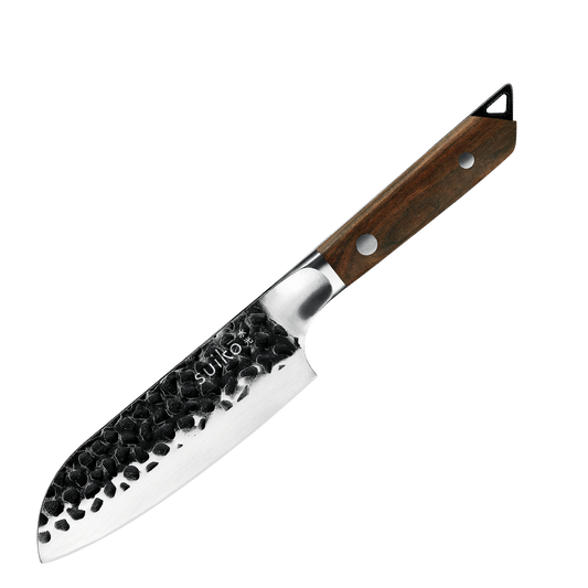 5-Inch Stainless Steel Handmade Santoku Knife with Ebony Wood Handle